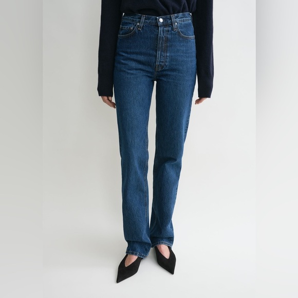 TOTEME Classic cut denim full length dark blue - Picture 4 of 9
